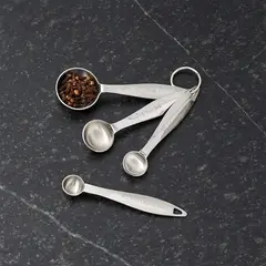 CRATE & BARREL - Set de 4 Cucharas Medidoras de Acero Inoxidable