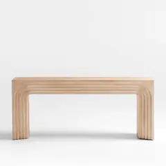CRATE & BARREL - Consola Valo de Madera de Pino Natural