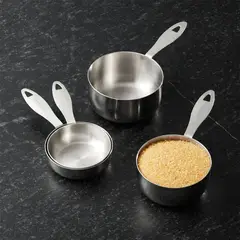 CRATE & BARREL - Set de 4 Tazas Medidoras de Acero Inoxidable