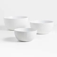 CRATE & BARREL - Set De 3 Bowls Para Mezclar Hanno De Cerámica Blanca