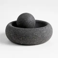 CRATE & BARREL - Mortero y Majadero Lava Stone