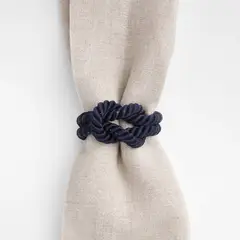CRATE & BARREL - Aro De Servilleta De Cuerda Náutica Azul Marino