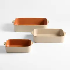 CRATE & BARREL - Set 3 Moldes Autumn Speckle para Horno