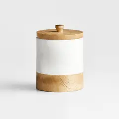 CRATE & BARREL - Canister de Mármol con Tapa de Madera