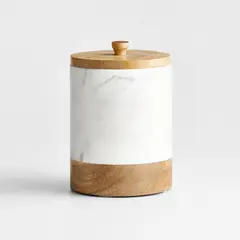 CRATE & BARREL - Canister de Mármol con Tapa de Madera
