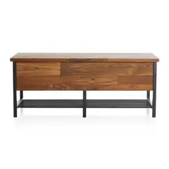 CRATE & BARREL - Baúl/Banco para Almacenamiento de Madera Teca