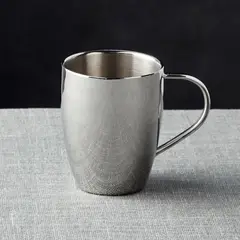 CRATE & BARREL - Mug de Acero Inoxidable Doble Pared 414ml