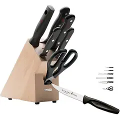 CRATE & BARREL - Set Mixto de 6 Cuchillos con Mango de Madera