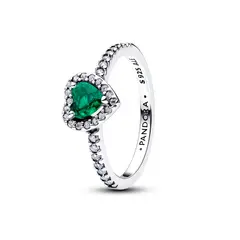 PANDORA - Anillo Corazon Elevado Verde