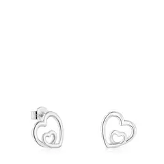 TOUS - Aretes Silueta De Plata Corazo