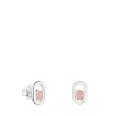 TOUS - Aretes De Plata 11Mm Gema Rosa