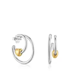 TOUS - Aretes De Plata Doble Aro Bico