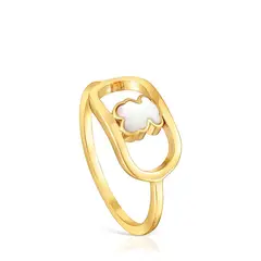 TOUS - Anillo De Plata Bano Oro 15Mm