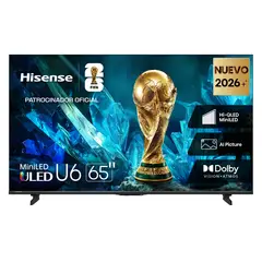 Hisense - Televisor 65" Miniled 4K 65U6ESG Smart Tv