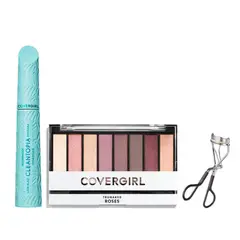 COVERGIRL - Pack Máscara de pestañas Cleantopia Wp + Sombras Trunaked Roses + Rizador