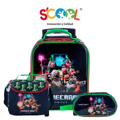 MINECRAFT - Maleta Niño Set 3 Piezas Grande Eva 3D