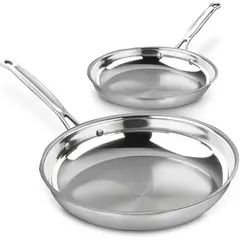 CUISINART - Set x2 Sartenes Acero Inoxidable 23 cm y 28 cm