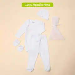 CONIGLIO - Body Bebé Niño Niña 4 Piezas Manga Larga Algodón Pima