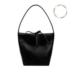 MILANO BAGS - Cartera Tote Cuero Negra