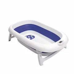 INFANTI - Bañera Plegable con Termómetro Azul