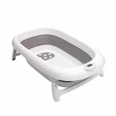 INFANTI - Bañera Plegable con Termómetro Gris