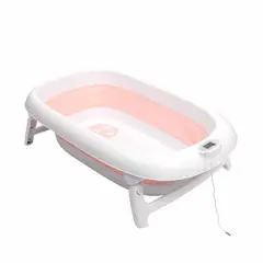 INFANTI - Bañera Plegable con Termómetro Rosa