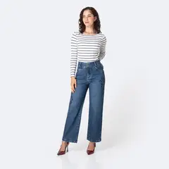 Pionier - Jean Wide Leg Tiro Alto Mujer
