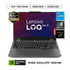 LENOVO - Laptop Gamer LOQ Intel Core i5 RTX 3050 16GB RAM 512GB SSD 15.6" FHD 144Hz
