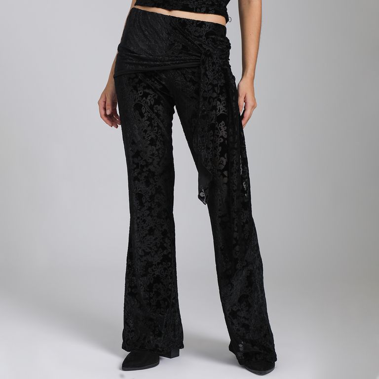 Pantalón Flare Tiro Medio Mujer
