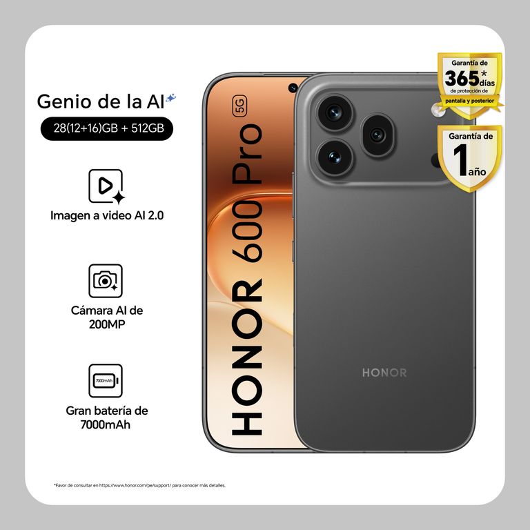 Honor600 Pro 12+512GB Negro