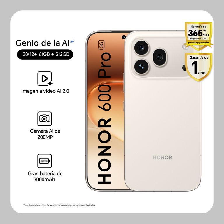 Honor600 Pro 12+512GB Dorado
