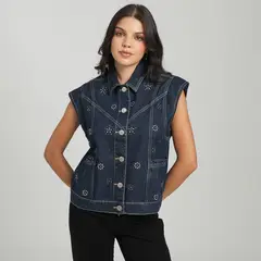 SYBILLA - Chaleco Denim Mujer