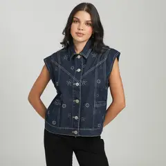 SYBILLA - Chaleco Denim Mujer