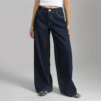 SYBILLA - Jean Wide Leg Tiro Medio Mujer