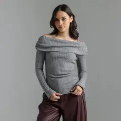 SYBILLA - Chompa Off Shoulder Mujer
