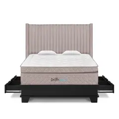 DROM - Dormitorio Mild Laqueado Con 4 Cajones King Beige