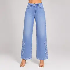 KANSAS - Jean Wide Leg Tiro Medio Mujer