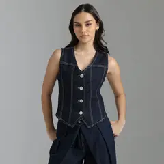 SYBILLA - Top Denim Mujer