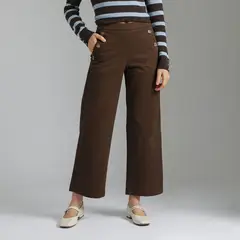 UNIVERSITY CLUB - Pantalón Wide Leg Tiro Alto Mujer