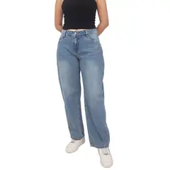 KAYRA POBLET - Jean Baggy Tiro Medio Mujer