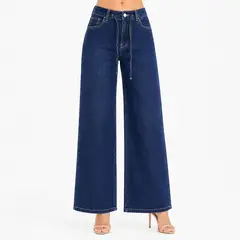 KANSAS - Jean Wide Leg Tiro Medio Mujer