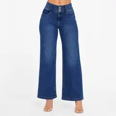 KANSAS - Jean Wide Leg Tiro Medio Mujer