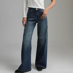 DENIMLAB - Jean Wide Leg Tiro Bajo Mujer