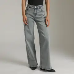 DENIMLAB - Jean Wide Leg Tiro Bajo Mujer