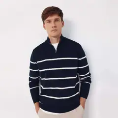 CORTEFIEL - Chompa Rayas Half-zip Hombre