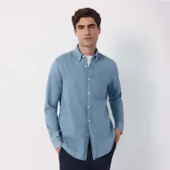 CORTEFIEL - Camisa Denim 100% Algodón Hombre Springfield