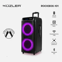 KUZLER - Torre de Sonido Bluetooth 12h Con 2 Microfonos ROCKBOX-1