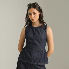 SYBILLA - Top Denim Mujer