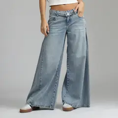 SYBILLA - Jean Wide Leg Tiro Medio Mujer
