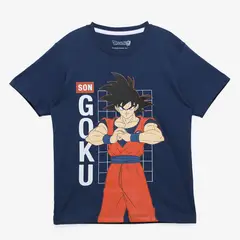 DRAGON BALL - Polo Niño Manga Corta Algodón Azul